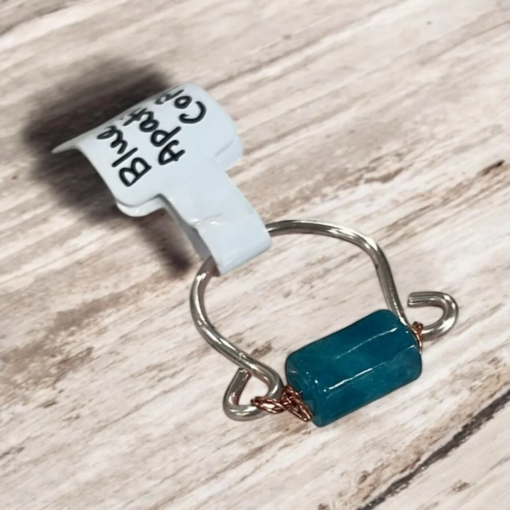 Blue Apatite Minimalist Deep Meditation Ring